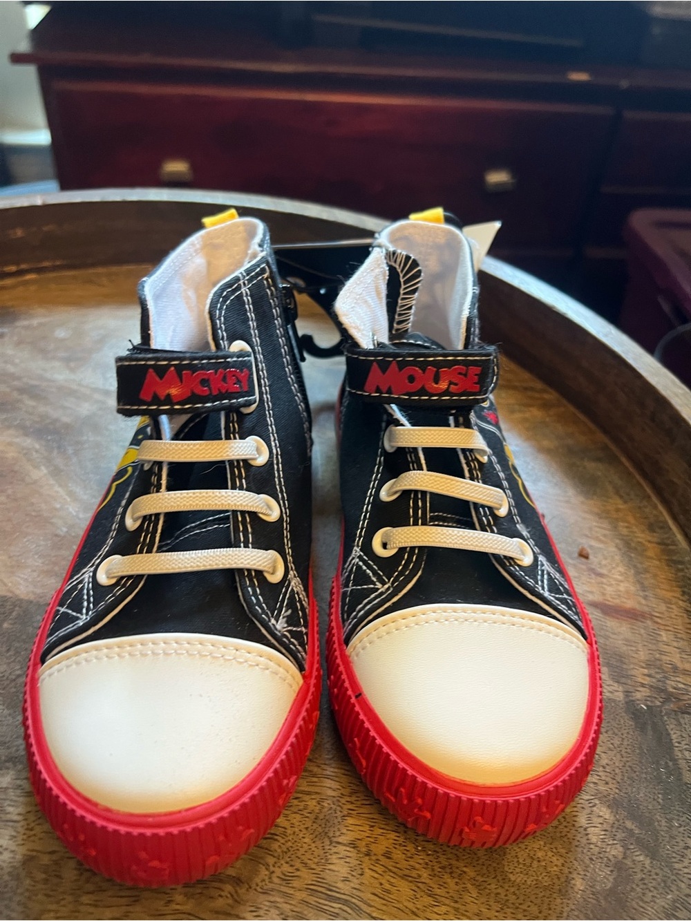 Disney Black, Red & White Kids High-Top Sneakers
